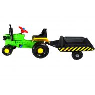 Tractor cu pedale si remorca Turbo Green - Super Plastic Toys - Super Plastic Toys