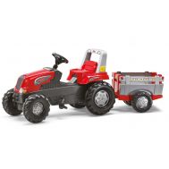 Tractor Cu Pedale Si Remorca Copii 800261 Rosu - Rolly Toys - Rolly Toys