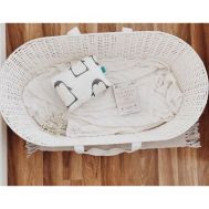 Ahoj - Cosulet bebe pentru dormit handmade din material ecologic Baby alb, include stand - 