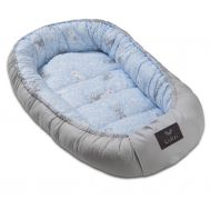 Cosulet bebelus pentru dormit Kidizi Baby Nest Cocoon XL 110x70 cm Blue Bunny - Kidizi