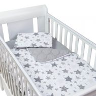 Set perna bebelus si plapumioara matlasata 100x75 cm Kidizi Magic Stars Grey - Kidizi