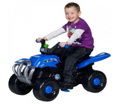 Quad cu pedale Blue Police - Super Plastic Toys - Super Plastic Toys