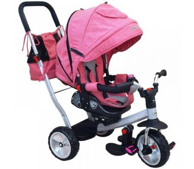 Tricicleta cu Spatar Rabatabil Extra Comfort Travel - Baby Mix - Pink - Baby Mix