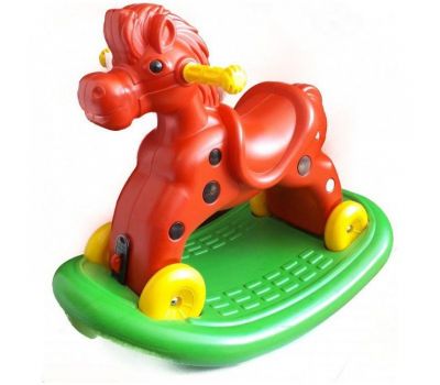 Calut balansoar cu roti Speedy Red - Super Plastic Toys - Super Plastic Toys