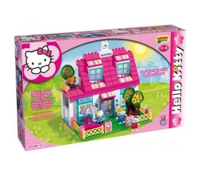Set constructie Unico Hello Kitty casuta cu terasa 129 piese - Androni Giocattoli - Androni Giocattoli