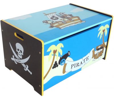 Ladita din lemn pentru depozitare jucarii Blue Pirate Treasure Chest - Style - Style