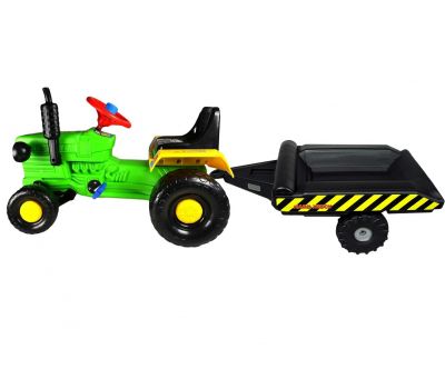 Tractor cu pedale si remorca Turbo Green - Super Plastic Toys - Super Plastic Toys