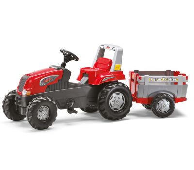Tractor Cu Pedale Si Remorca Copii 800261 Rosu - Rolly Toys - Rolly Toys