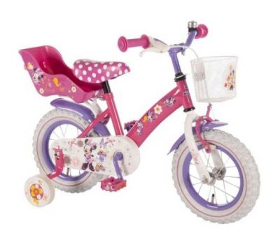 Bicicleta copii Minnie Mouse cu roti ajutatoare 12 inch partial montata - Volare - Volare