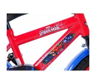 Bicicleta pentru baieti 12 inch cu roti ajutatoare partial montata Spiderman - Volare - Volare
