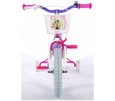 Bicicleta pentru fete 14 inch cu scaun pentru papusi roti ajutatoare si cosulet Minnie Mouse partial montata - Volare - Volare