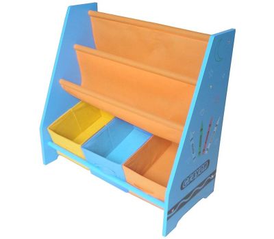 Organizator carti si jucarii cu cadru din lemn Blue Crayon - Style - Style