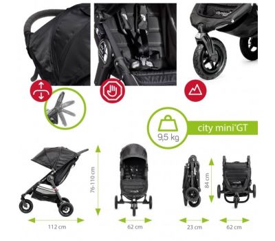 Carucior City Mini GT Charcoal Denim sistem 2 in 1 - Baby Jogger - Baby Jogger