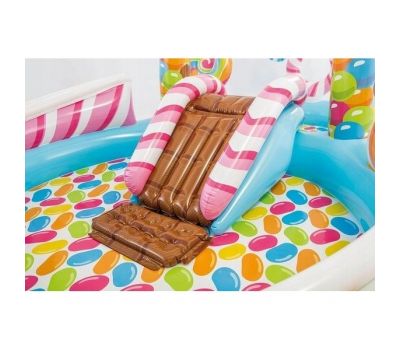 Piscina gonflabila pentru copii cu tobogan, Candy Intex 57149 - Ecotoys - Ecotoys
