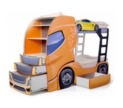 Pat camion tineret DUO SCANIA+2 Orange - Mykids - MyKids