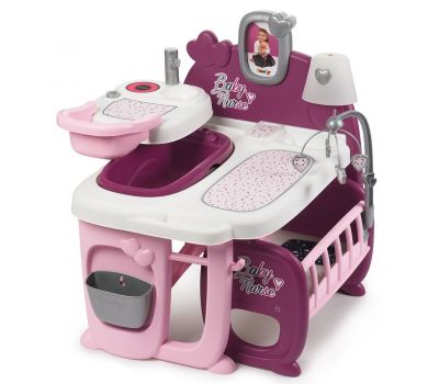 Centru de ingrijire pentru papusi Baby Nurse Doll`s Play Center mov cu 23 accesorii - Smoby - Smoby