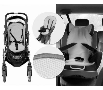 BabyMatex - Protectie antitranspiratie pentru scaun auto si carucior Aeroline Paddi bej - BabyMatex