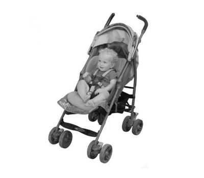 BabyMatex - Protectie bumbac cu spuma memory pentru carucior si scaun auto Renis gri - BabyMatex
