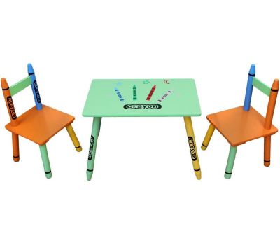 Set masuta si 2 scaunele Green Crayon - Style - Style
