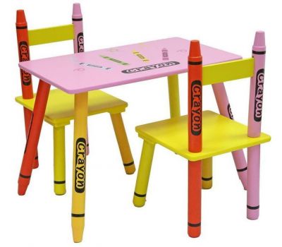 Set masuta si 2 scaunele Pink Crayon - Style - Style