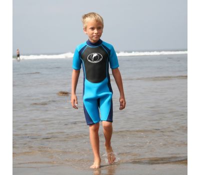 Konfidence - Costum inot din neopren pentru copii  Shorty Wetsuit blue 9-10 ani - Konfidence