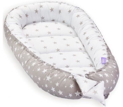 Jukki - Cosulet bebelus pentru dormit Baby Nest Cocoon XL 90x50 cm Grey stars - Jukki