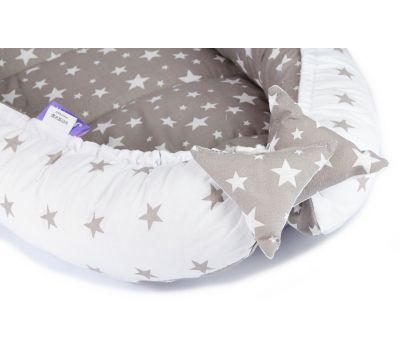 Jukki - Cosulet bebelus pentru dormit Baby Nest Cocoon XL 90x50 cm Grey stars - Jukki
