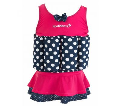 Konfidence - Costum inot copii cu sistem de flotabilitate ajustabil Pink Skirt 1-2 ani - Konfidence