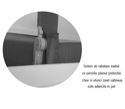 Olmitos - Protectie pat rabatabila pentru somiera adancita 150 cm alb - Olmitos