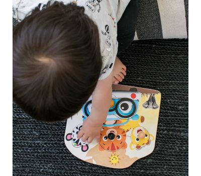 Baby Einstein - Jucarie de lemn Hape Friendly Safari Faces™ Puzzle - Bright Starts