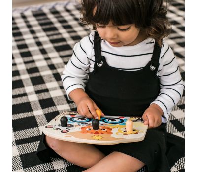 Baby Einstein - Jucarie de lemn Hape Friendly Safari Faces™ Puzzle - Bright Starts