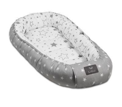 Cosulet bebelus pentru dormit Kidizi Baby Nest Cocoon XL 110x70 cm Galaxy Grey - Kidizi