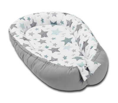 Cosulet bebelus pentru dormit Kidizi Baby Nest Cocoon 90x50 cm All Mint Stars - Kidizi