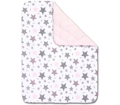 Set perna bebelus si plapumioara matlasata 100x75 cm Kidizi Pink Stars - Kidizi