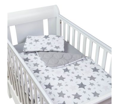Set perna bebelus si plapumioara matlasata 100x75 cm Kidizi Magic Stars Grey - Kidizi