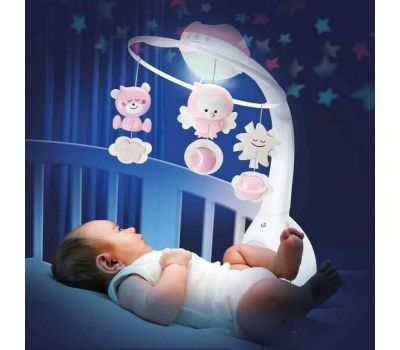 Carusel muzical cu proiector si lampa de veghe Infantino Roz resigilat - Infantino