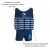 Konfidence - Costum inot copii cu sistem de flotabilitate ajustabil blue stripe 2-3 ani - Konfidence